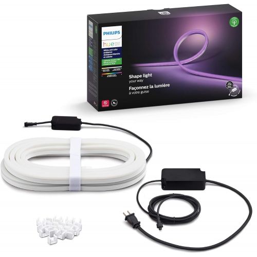 필립스 Philips Hue White & Color Ambiance Outdoor LightStrip 5m16ft (Requires Hue Hub, Compatible with Amazon Alexa Apple HomeKit and Google Assistant)