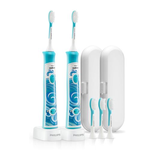 필립스 Philips Sonicare Hx6315/71 for Kids Rechargeable Toothbrush with Bonus, 2 Count