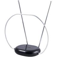 [아마존베스트]Philips Rabbit Ears Indoor TV Antenna, Dipoles and Circular Loop, Tabletop Antenna, Digital, Smart TV Compatible, HDTV Antenna, 4K 1080P VHF UHF, 5Ft Coaxial Cable, Black, SDV8201B