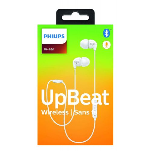  Philips Audio Philips UpBeat SHB3595 Wireless Headphones, with up to 6 Hours of Playtime, in-line Mic - White
