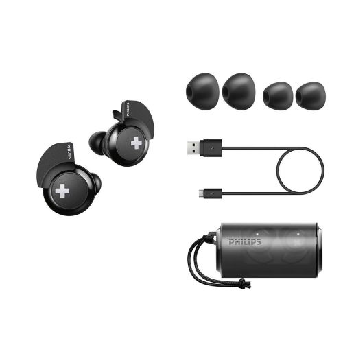  [아마존 핫딜]  [아마존핫딜]Philips Audio Philips BASS+ SHB4385 Wireless in-Ear Earbuds, with up to 6+6 Hours of Playtime, Charging case - Black