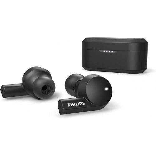  Philips Audio T5505 Wireless Earbuds, Active Noise Canceling (ANC), True Wireless Bluetooth 5.0, IPX5 Water Resistant, USB-C Charging, Up to 20 Hours of Playtime (TAT5505BK), Black