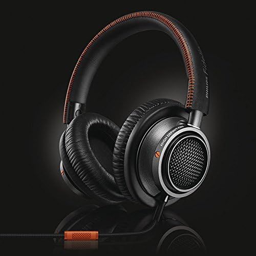 필립스 Philips Audio Philips Fidelio L2 Over-Ear Premium Portable Headphones with in-line Mic, Noise Isolation, Hi-Res - Black/Orange (L2BO)