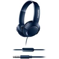 Philips Audio Philips SHL3075BL BASS + on ear headphones with microphone (noise isolation, rich sound, strong bass) blue