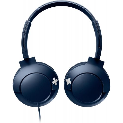  Philips Audio Philips SHL3075BL BASS + on ear headphones with microphone (noise isolation, rich sound, strong bass) blue