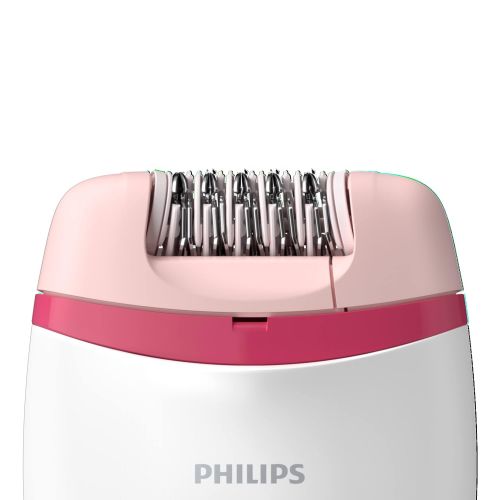  Philips Beauty Satinelle Essential Corded Epilator, BRE235/04, White and Pink