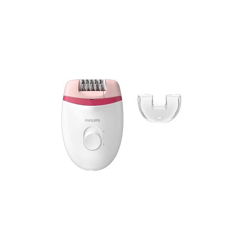  Philips Beauty Satinelle Essential Corded Epilator, BRE235/04, White and Pink