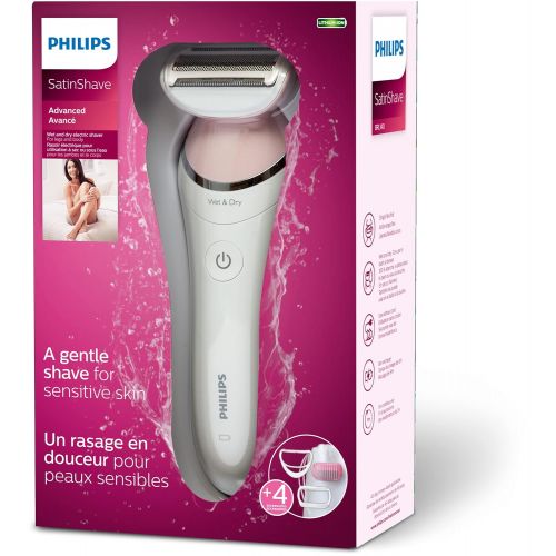  Philips Beauty Philips Satinshave Advanced Women’s Electric Shaver, Cordless Hair Removal, BRL140/51, White and Pink