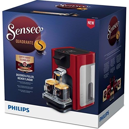 필립스 Philips Senseo Quadrante HD7865/80 Kaffeepadmaschine (XL-Wassertank) rot