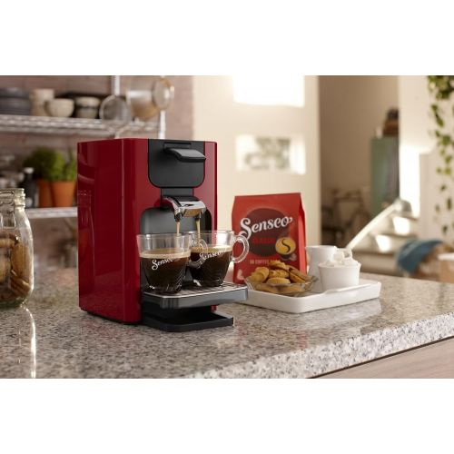 필립스 Philips Senseo Quadrante HD7865/80 Kaffeepadmaschine (XL-Wassertank) rot