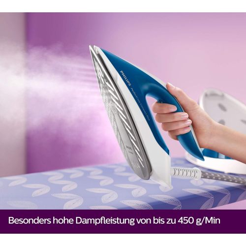 필립스 Philips GC7929/10 Dampfbuegelstation PerfectCare Compact Plus (2400 W, Optimal TEMP, 6,5 bar Dampfdruck, 450 g/Min. Dampfstoss, 1,5L Wassertank) blau