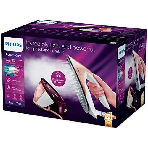 필립스 Philips PerfectCare Expert Plus Dampfbuegelstation 7,5 bar Dampfstoss bis 480 g Pressing-Effekt bis 520 g + Technologie fuer leises Buegeln Dore, Violet