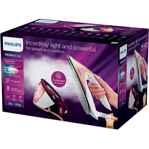 필립스 Philips PerfectCare Expert Plus Dampfbuegelstation 7,5 bar Dampfstoss bis 480 g Pressing-Effekt bis 520 g + Technologie fuer leises Buegeln Dore, Violet