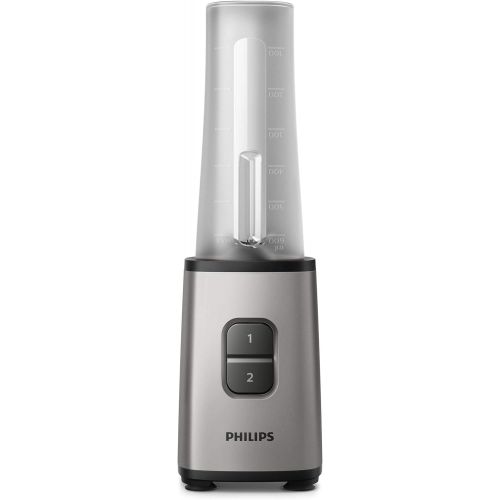 필립스 [아마존베스트]Philips To-Go Mini Stand Mixer HR2600/80 (350 W, 28,000 rpm, 0.7 L Capacity, Drinking Bottle, Dishwasher Safe) Silver