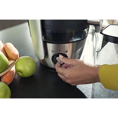 필립스 [아마존베스트]Philips HR1921/20 Juicer, FibreBoost QuickClean Technology, Pre-rinse Function, 1100 W, Stainless Steel, 1100 W