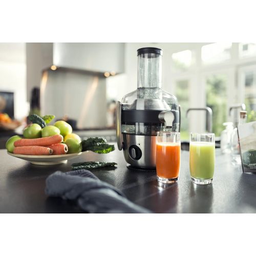 필립스 [아마존베스트]Philips HR1921/20 Juicer, FibreBoost QuickClean Technology, Pre-rinse Function, 1100 W, Stainless Steel, 1100 W