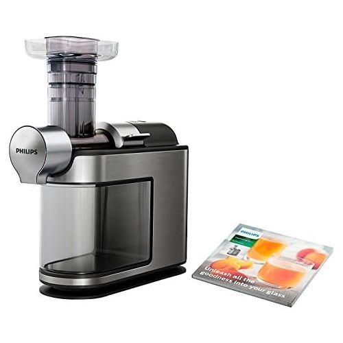 필립스 [아마존베스트]Philips HR1949/20 Slow Juicer for Cold Pressing, Maximum Nutrient Extraction, Stainless Steel