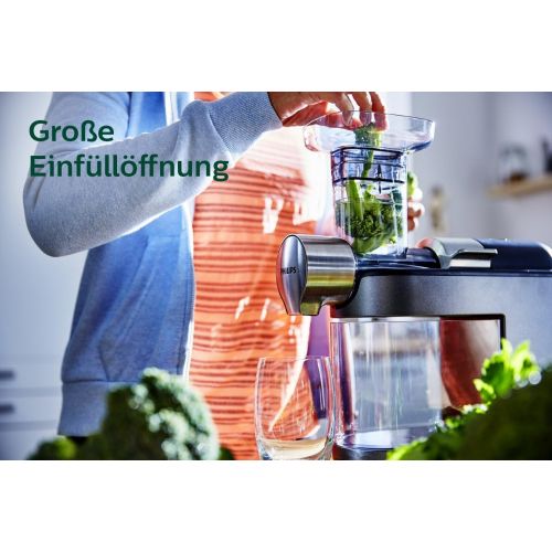 필립스 [아마존베스트]Philips HR1949/20 Slow Juicer for Cold Pressing, Maximum Nutrient Extraction, Stainless Steel