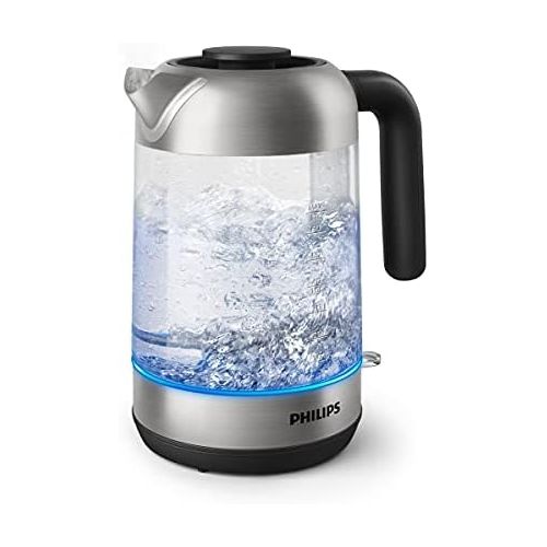 필립스 [아마존베스트]Philips HD9339/80 Glass Kettle 1.7 Litre (LED Lighting, Dry Run Protection, Removable Micro Strainer Filter, 2200 W)