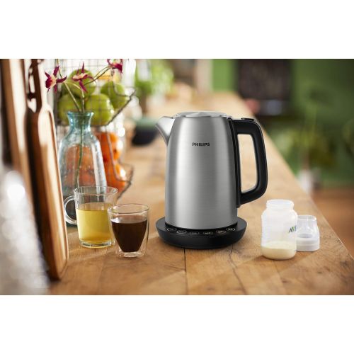 필립스 [아마존베스트]Philips HD9359/90 Stainless Steel Kettle, for everything from Tea to Baby Food (2200 Watt, 1.7 Litres, Keep Warm Function)