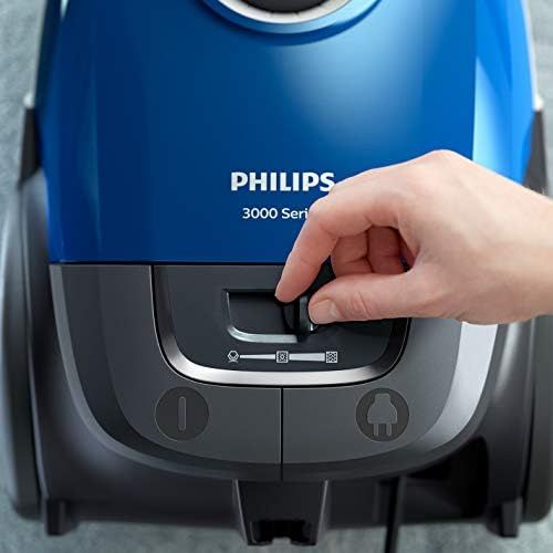 필립스 [아마존베스트]Philips Performer XD3110/09 Compact Vacuum Cleaner with Bag Series 3000 99.9% Dust Absorption 900 W Allergy Filter Blue