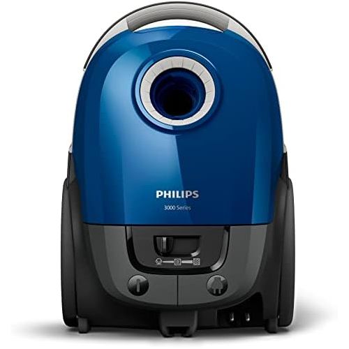 필립스 [아마존베스트]Philips Performer XD3110/09 Compact Vacuum Cleaner with Bag Series 3000 99.9% Dust Absorption 900 W Allergy Filter Blue