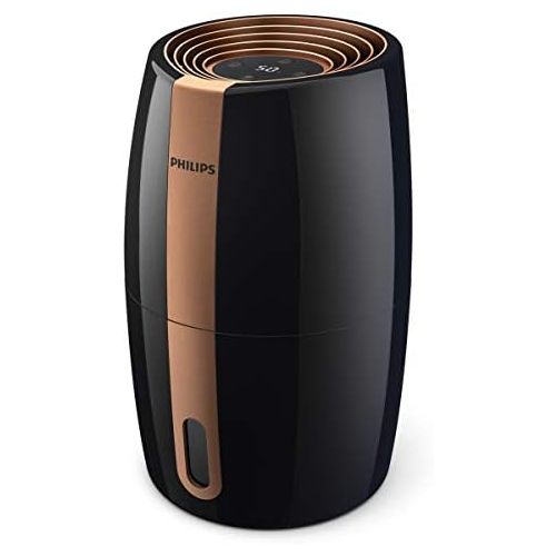 필립스 Philips Domestic Appliances Philips Humidifier 2000 Series HU2718/10 Natural and Hygienic Humidification thanks to Nano Large Water Molecules, Black/Copper