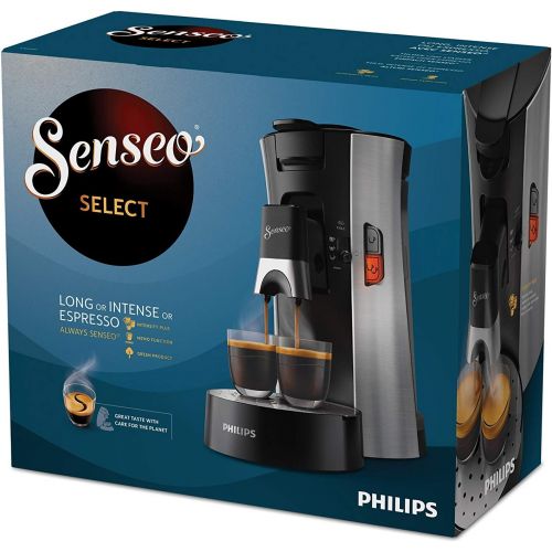  Philips Domestic Appliances Philips CSA250/11 Senseo Select Eco, Intensity Plus, Crema Plus, Memo Function, Brushed Steel