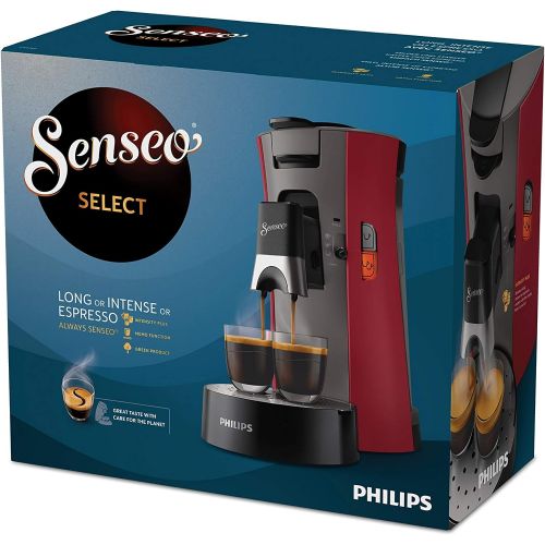  Philips Domestic Appliances Philips CSA240/91 Senseo Select Coffee Pod Machine Intense Red