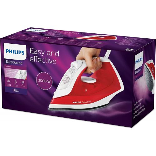 필립스 Philips Domestic Appliances Philips EasySpeed Iron 220 ml Red