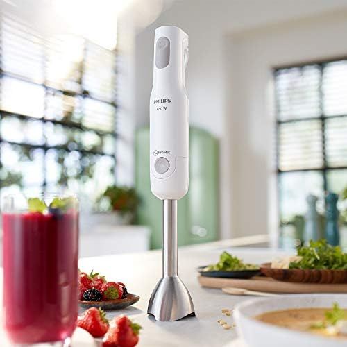 필립스 Philips Domestic Appliances Philips ProMix Hand Blender with Plastic Bar, 650 W, Splash Guard, Includes Measuring Cup