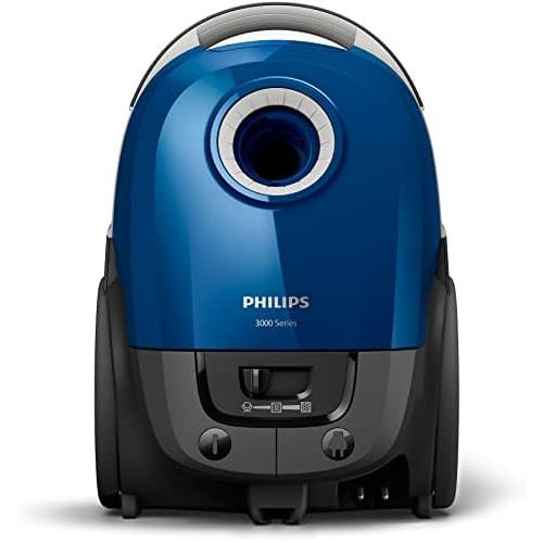 필립스 Philips Domestic Appliances Philips Performer XD3110/09 Compact Vacuum Cleaner with Bag Series 3000, 99.9% Dust Absorption, 900 W, Allergy Filter, Blue