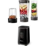 Philips Domestic Appliances Philips HR2603/90 Mini Blender 350 W with Water Bottle and Chopper Black