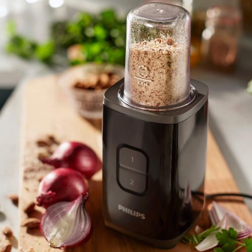 필립스 Philips Domestic Appliances Philips HR2603/90 Mini Blender 350 W with Water Bottle and Chopper Black