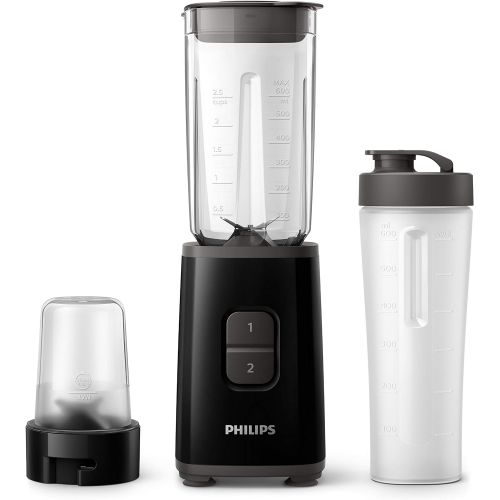 필립스 Philips Domestic Appliances Philips HR2603/90 Mini Blender 350 W with Water Bottle and Chopper Black