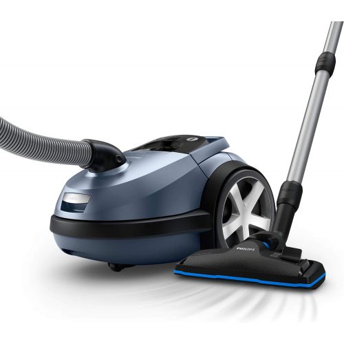 필립스 Philips Domestic Appliances Philips Performer Silent FC8786/09 Vacuum Cleaner with Bag (Ultra Quiet, 750 Watt, 4 L Vacuum Bag Volume, Allergy Set, Parquet Nozzle) Blue