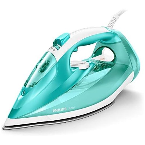 필립스 Philips Domestic Appliances Philips GC4537/70 Azur Steam Iron (2400 W, 200 g Steam Bump, SteamGlide Ironing Sole) White/Turquoise