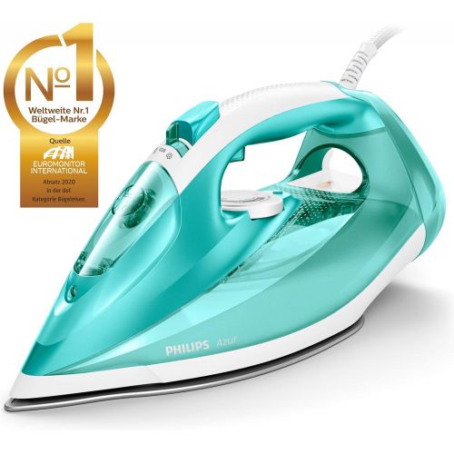 필립스 Philips Domestic Appliances Philips GC4537/70 Azur Steam Iron (2400 W, 200 g Steam Bump, SteamGlide Ironing Sole) White/Turquoise