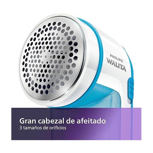  Philips Fabric Shaver, Removes Fabric Pills, Suitable for All Garments, Large Blade Surface, Cleaning Brush, Includes Batteries, Blue (GC026/00)