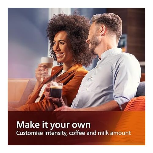 PHILIPS 4300 Series Fully Automatic Espresso Machine - LatteGo Milk Frother, 8 Coffee Varieties, Intuitive Touch Display, Black, (EP4347/94)