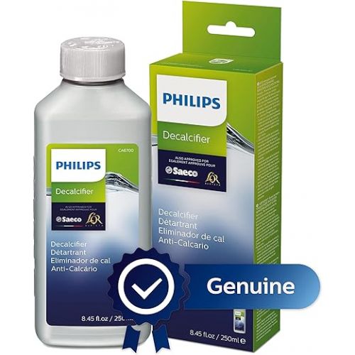  Philips Kitchen Appliances Philips Original Espresso Machine Descaler, Perfect Descalcification for a Prolong Machine Lifetime, 1 Descaling Cycle, Bottle of 250 ml, (CA6700/47)