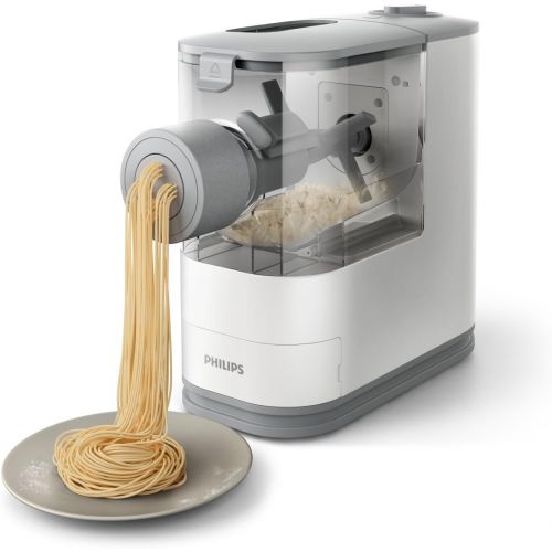  Philips Kitchen Appliances Philips Compact Pasta and Noodle Maker with 3 Interchangeable Pasta Shape Plates - White - HR2370/05