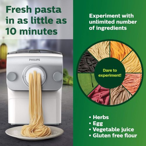  Philips Kitchen Appliances Philips Pasta and Noodle Maker Plus, Large, HR2375/06