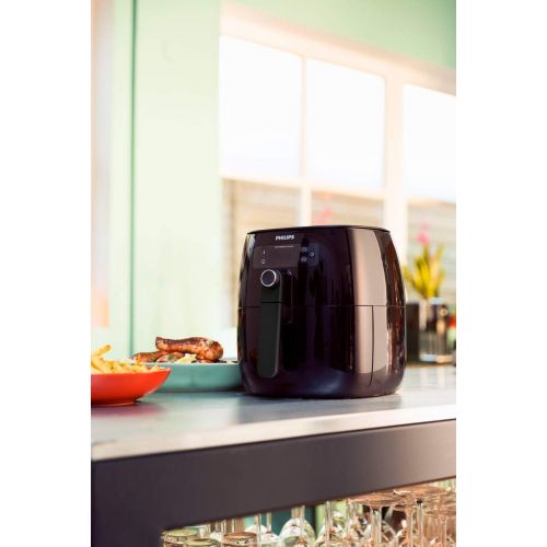  Philips Kitchen Appliances Premium Digital Airfryer with Fat Removal Technology + Recipe Cookbook, 3 qt, Black, HD9741/99, X-Large