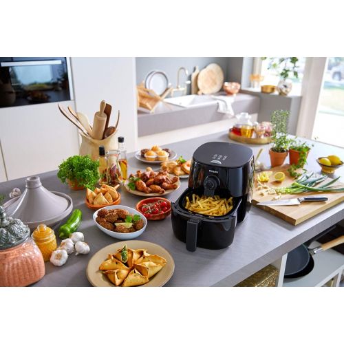  Philips Kitchen Appliances Premium Digital Airfryer with Fat Removal Technology + Recipe Cookbook, 3 qt, Black, HD9741/99, X-Large