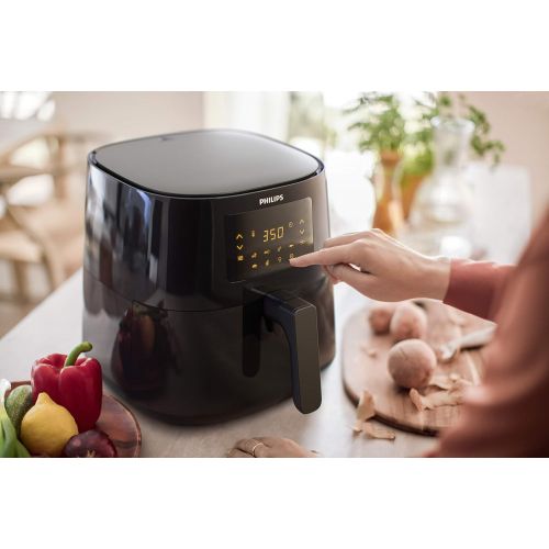  Philips Kitchen Appliances Philips Essential Airfryer XL 2.65lb/6.2L Capacity Digital Airfryer with Rapid Air Technology, Easy Clean Basket, Black- HD9270/91