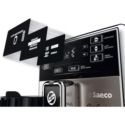  Saeco PicoBaristo Super Automatic Espresso Machine, 1.8 L, Stainless Steel, HD8927/47
