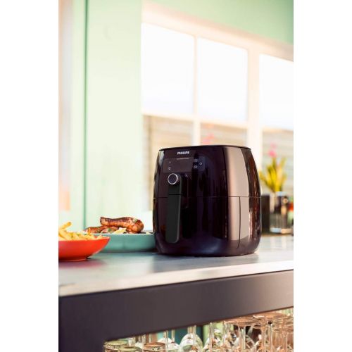  [아마존베스트]Philips Kitchen Appliances Philips Premium Digital Airfryer with Fat Removal Technology + Recipe Cookbook, 3 qt, Black, HD9741/99