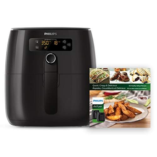  [아마존베스트]Philips Kitchen Appliances Philips Premium Digital Airfryer with Fat Removal Technology + Recipe Cookbook, 3 qt, Black, HD9741/99