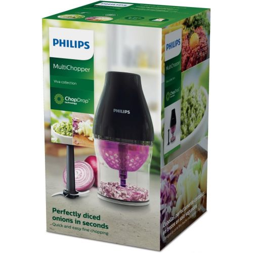 필립스 Philips HR250556 Multichopper with Chop Drop Technology, 1 Liter, White